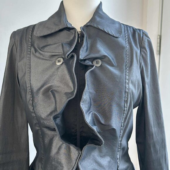 Joseph Ribkoff Jackets & Blazers - Joseph Ribkoff Graphite Shimmer Ruffle Peplum Jacket, Made in Canada – US/CA 8